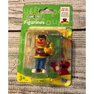 Sesame Street Ernie figure Cake Topper 2.5" Vintage New Cupcake Collectible‎ NIP